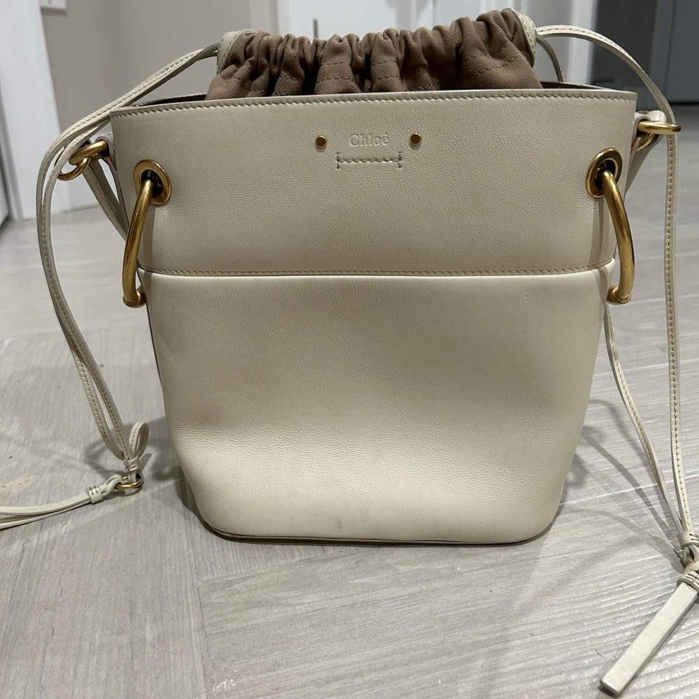 Chloe White Bucket Bag